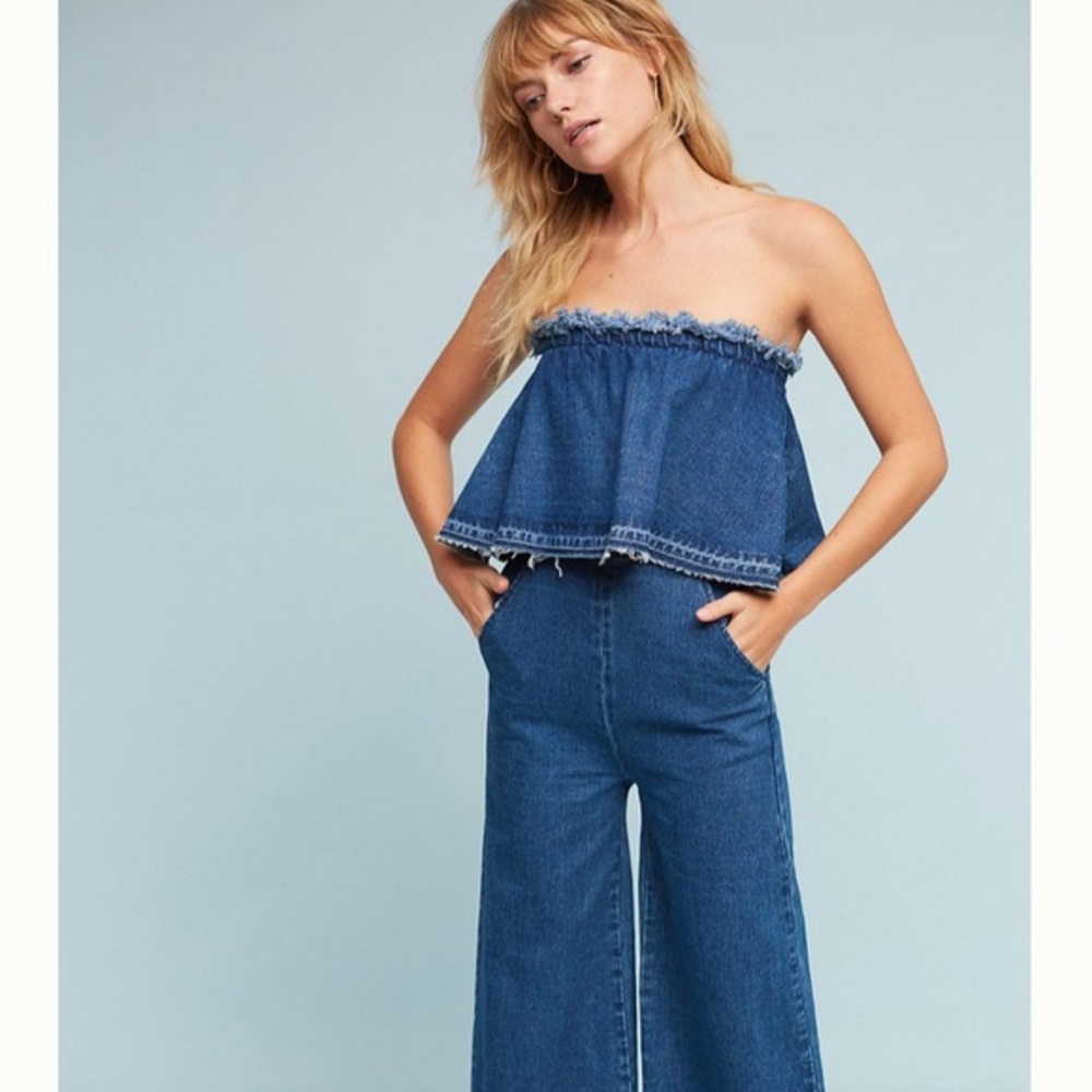 Anthropologie hei hei denim strapless jump…